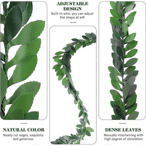 Guirlande de lierre artificiel, feuillage vert, fausses feuilles de vigne, plantes suspendues pour mariage, fête, bandeaux à faire soi-même (1/4)