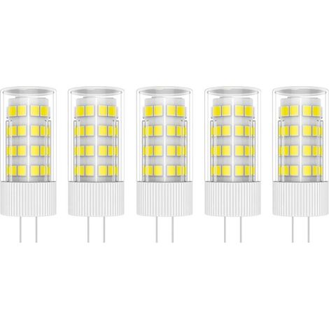 5X G4 LED lamp, 5 W, 51 SMD 2835 LEDs, warm white, 6000 K, LED light source, 400 lm, equivalent to 50 W halogen lamp, AC 220 V [energy class A+]