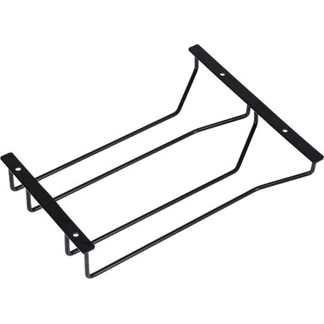 Porte - gobelet à vin, porte - gobelet à pied, armoire à vin inférieure, vis 27 cm 2 rangées noires (1/2)