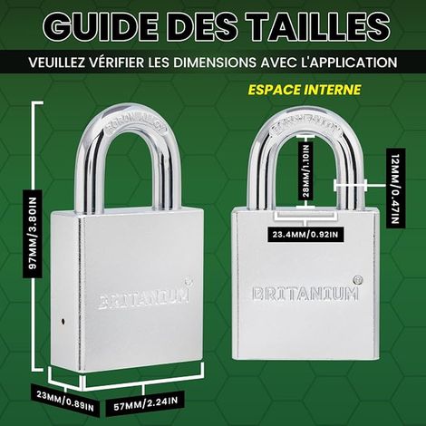 SFL60 Cadenas Container Antivol avec 5 Clés - Anse 12 mm en Alliage de Bore, Corps en Acier Chrome Satiné Serrure de Sécurité pour Portail, Garage, Remorque Attelée (1/4)