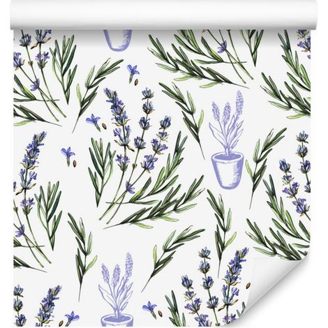 Carta da parati color lavanda per soggiorno e camera da letto, 50x1000 cm (1/5)