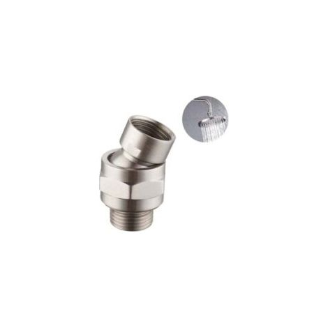 Connecteur de douche Joint à rotule Pommeau de douche Adaptateur à boule pivotante Extension de bras de douche réglable Composant universel Nickel brossé-- - Crezuo (1/4)