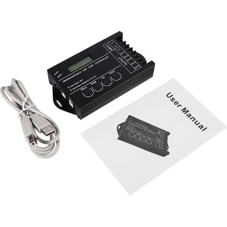 Contrôleur LED programmable 12/24V 20A 5 canaux réglable en couleur avec câble CD USB. (1/5)
