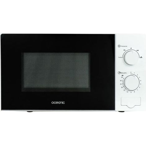 Oceanic – Micro-ondes à poser 20L 700W – Dimensions 45,4 x 26,1 x 32,6 cm – Minuterie 35 minutes – Réchauffe et décongèle rapidement - MO20W11