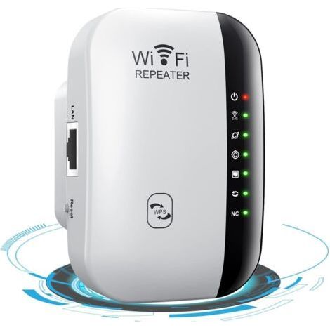 Repetidor WiFi, amplificador WiFi potente de 300 Mbps, extensor WiFi inalámbrico de 2,4 GHz con modos repetidor/AP/WPS, amplificador WiFi inalámbrico con puerto Ethernet, cable de red RJ45 (1/5)