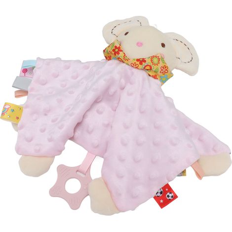 Couverture de sécurité pour bébé, couleur vive, peluche confortable, couverture douillette pour bébé, poupée animal mignonne rose (1/5)