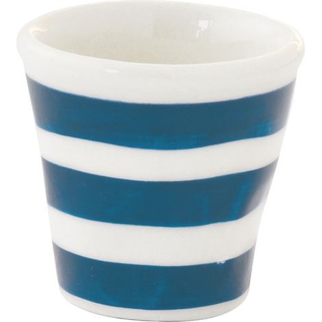 Tassendeckel aus handbemalter Keramik, 60 ml Farbmix Blau - Pozzi Milano Spa