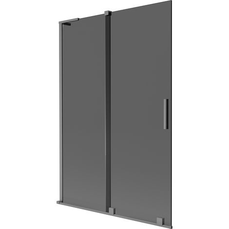 Mexen Velar L Badewannenfaltwand 2-flügelig verschiebbar 120 x 150 cm, Graphit, Gun Metal - 896-120-003-41-95 (1/5)