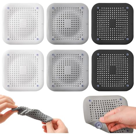 6 Silicone Toilet Paper Catchers, Hair Filter, Universal Drain Cover, Shower Toilet Paper Catcher with Suction Cups and Drain Strainer (1/5)