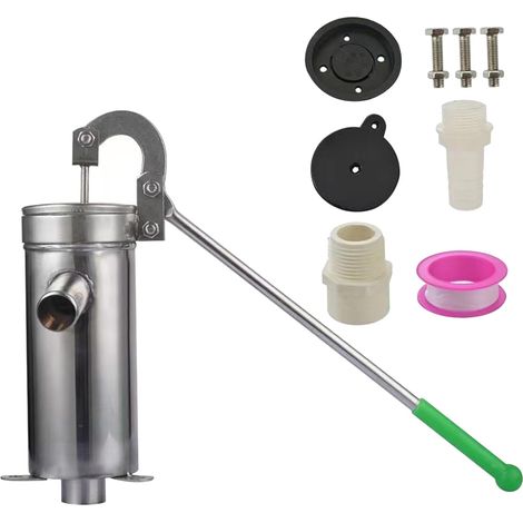 Pompe De Puits - 1 Unité - Acier Inoxydable - Profondeur 10 Mètres - Maison Et Jardin - Argent (1/5)