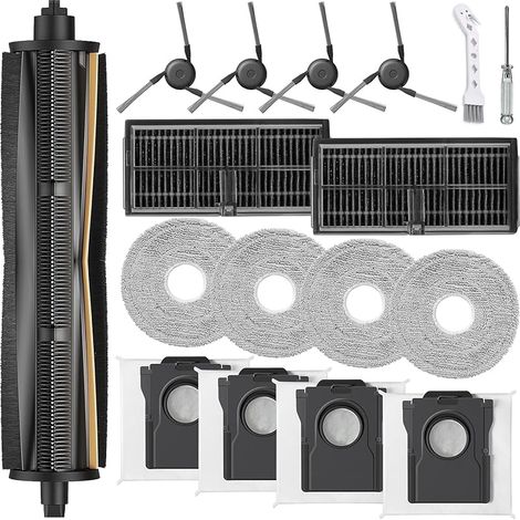 FOREHILL Kits accessoires pour Dreame X40 Ultra complete /L40 Ultra /X40 Master, 1 TriCut Brosse Principale 4 Sacs à Poussière 2 Filtres 4 Brosses Latérales 4 Serpillière (1/5)