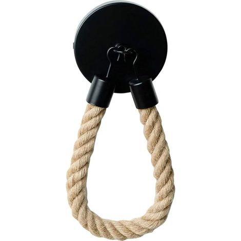 Vintage-Wand-Toilettenpapierhalter aus Seil für Schlafzimmer, Küche, Badezimmer, schwarze Einrichtung - Crezuo