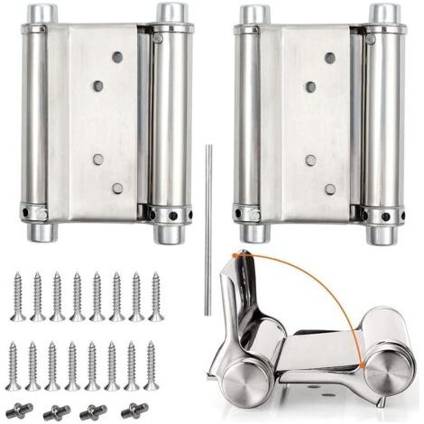 2 Stück Saloon-Türscharniere, Schwingtürscharniere, Federscharniere, Tragfähigkeit bis zu 15 kg, 76 mm (3 Zoll)