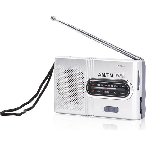 Mini radio AM/FM à fonctionnement manuel, réglage facile, fonction mémoire, récepteur radio numérique (BCR21 (2 piles AA)) (1/5)