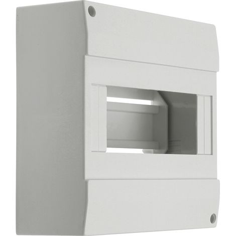 Quadro di distribuzione modulare in plastica 1x8 per montaggio a superficie IP30 IK06 N+PE classe II senza sportello DB108W 1X8P/SM bianco 3852