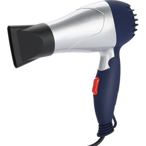 Sèche-cheveux compact pliable léger, voyage portable, réglable, 220V prise UE, argenté, 1600W (1/5)