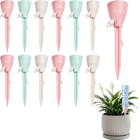 12 Pièces Kit Arrosage Goutte à Goutte Jardin, Système d'Arrosage Automatique pour Plantes Intérieur et Extérieur, Arrosage Goutte à Goutte Bouteille Réglable, Idéal pour Vacances, 3 Couleurs (1/5)