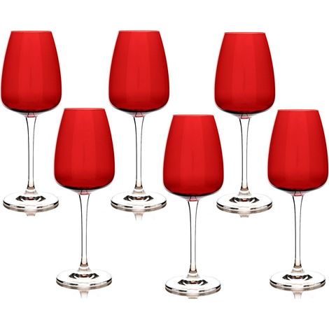 Fade Passion Rosso set 6 calici vino bianco cristallo Crystalite Bohemia 44 cl