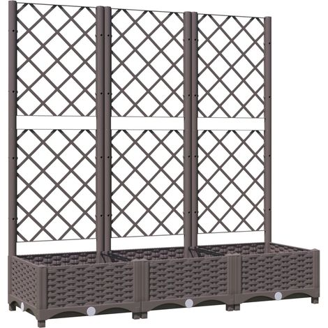 Maison Exclusive - Fioriera da giardino con traliccio marrone 120x40x121,5 cm PP