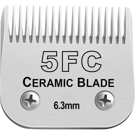 Lames amovibles en céramique pour tondeuse pour chien, compatibles avec les tondeuses Moser 45-50/Heiniger/Andis, Oster A5, Wahl KM Series, taille 5FC 1/4" (6,3 mm) longueur de coupe (1/5)