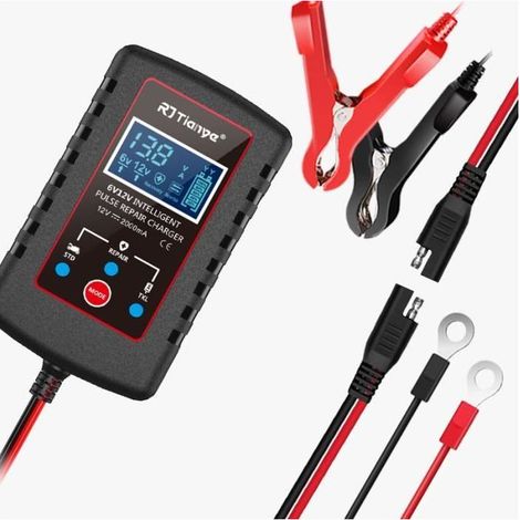 Chargeur de Batterie Intelligent 6V/12V 1.75A Entièrement, Mainteneur de Batterie de Camion, Moto, Voiture, RVS et Les Batteries (1/4)
