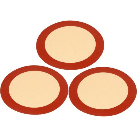 Ciieeo Tapis de Cuisson Rond en Silicone Rouge 3pcs Antiadhésif Facile à Nettoyer et Résistant la Brûlure pour Pâtisserie et Cuisson Four'-'- (1/5)