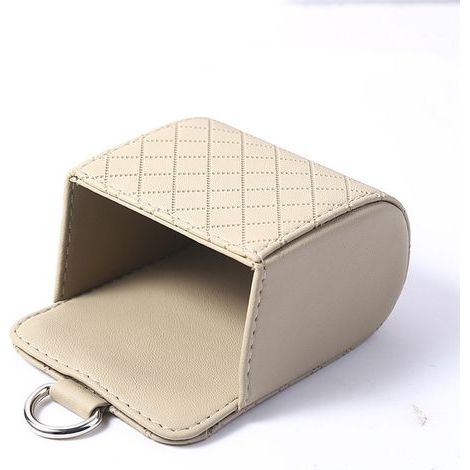 1 Pièces Universelle Rangement PU Voiture, Voiture Cuir Boîte Rangement, Boîte PU Rangement Voiture, Voitur Cuir Organisateur Boîte, pour Clés，Beige (1/5)