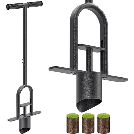 Long Handle Heavy Duty Bulb Planting Tool with Soft Rubber Handle for Digging Holes Turf Repair Seedling Transplant (1/5)