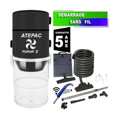 Aspirateur central type ALDES, ATEPAC PURAIR V garantie 5 ans (jusqu’à 500 m²) + set accessoires - Garantie 5 ans (1/5)