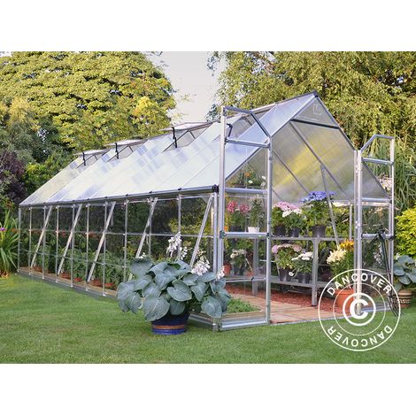 Invernadero de policarbonato Balance 14,81m², Palram/Canopia, 2,44x6,07x2,29m, Plateado - Dancover