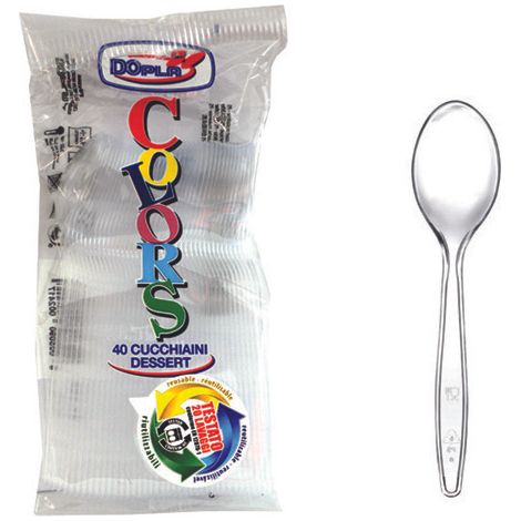 CUCCHIAINI TRASPARENTI PZ.40 - 30 confezione DOPLA