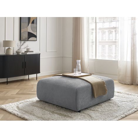 BOBOCHIC - Pouf grand JANA tissu texturé Gris foncé (1/5)