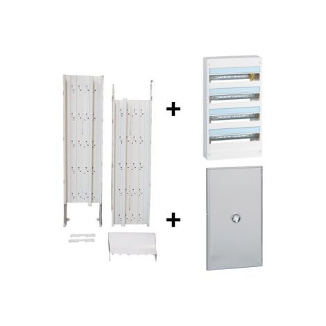 Legrand - Drivia - Kit GTL 18M + Tableau 4 Rangu00e9es de 18 Modules + Porte Transparente - Ru00e9f. : 030067+401224+401244 (1/5)