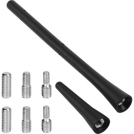 Antenne de Voiture FM, 2PCS Radio Auto 6.5cm/18.5cm, Remplacement de Toit Avec Vis M4 M5 M6, Universelle Avec Fonction de Réception FM/Dab Puissante (Noir) (1/5)