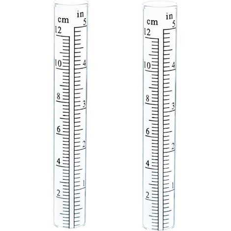 royaluxe -Tubes de pluviomètre de remplacement en verre de jardin, 5 pouces (environ 12,7 cm), mesure maximale, ensemble de 2 pièces (1/4)