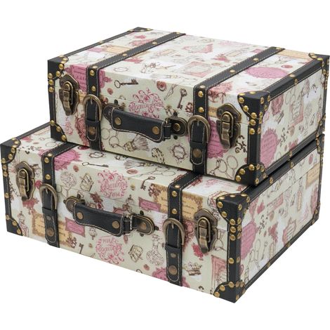 HMF VKO105 Holzkoffer im Vintage-Design, Barock, 2er Set (1/5)