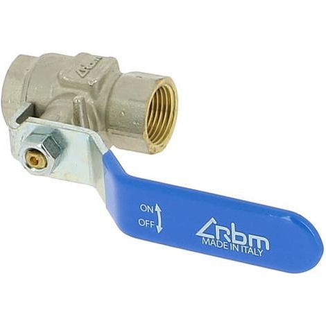 Vanne laiton Plate bleue ACS passage réduit PN25 femelle-femelle 15-21 (1/2)