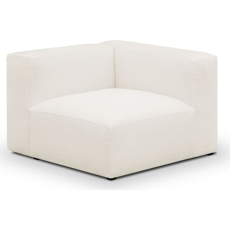 Chauffeuse d'angle à droite modulable en tissu bouclé beige - Modulo (1/4)