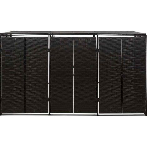 Maison Exclusive - Mülltonnenbox für 3 Tonnen Schwarz 207x80x117 (1/5)