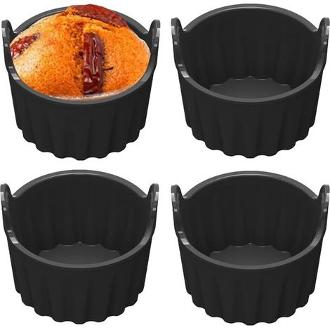 4er-Set Silikon-Muffinformen für die Heißluftfritteuse – Zubehör für Heißluftfritteusen – 8,5 x 8 cm – Für Muffins, Snacks, Cupcakes, Mini-Quiches, Vorspeisen (1/5)