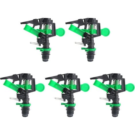 5 Pcs Percussion Sprinkler with Nozzles, Adjustable 0-360 Degree Sprinkler for Yard Lawn (1/5)