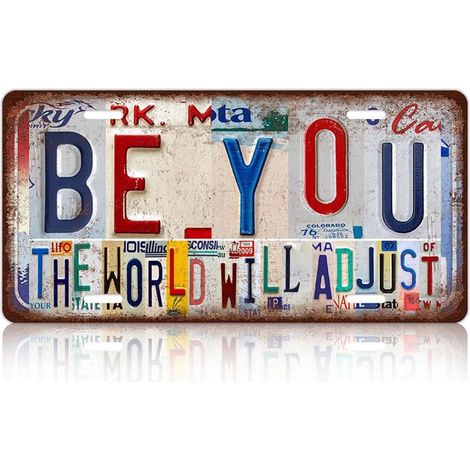 Décoration Murale Vintage en Métal  Plaque d'Immatriculation Rétro 15x30 cm  Accessoires Déco pour Bar, Restaurant, Garage, Man Cave et Jardin (1/5)