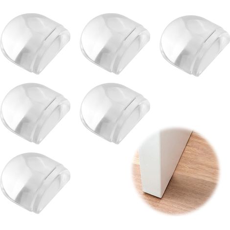 Topes de puerta adhesivos transparentes (paquete de 6), para pared, sin desenfoque, autoadhesivos para suelos duros, paredes y muebles. (1/5)