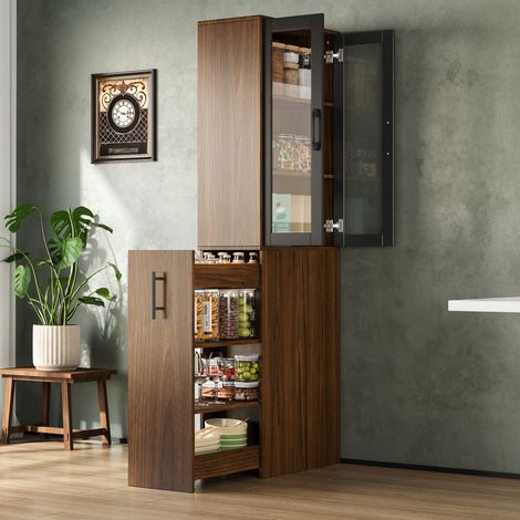 Schmales Küchenregal 60 x 30 x 180 cm mit Glastüren OKMYHOME (1/5)