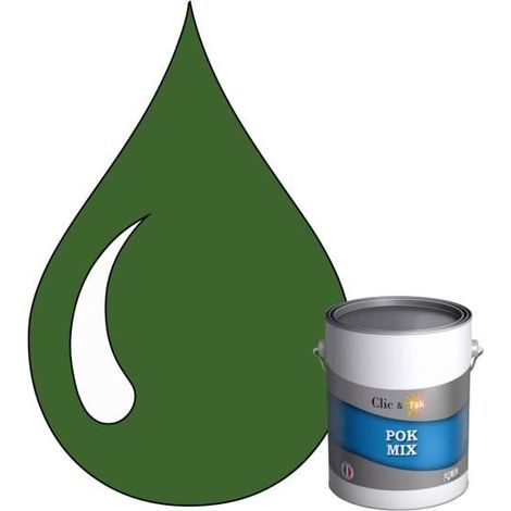 Peinture d'Accroche et Finition 2 en 1 - POK - POK MIX Vert - Acrylique Satinée - 1L - RAL 6025 (1/4)