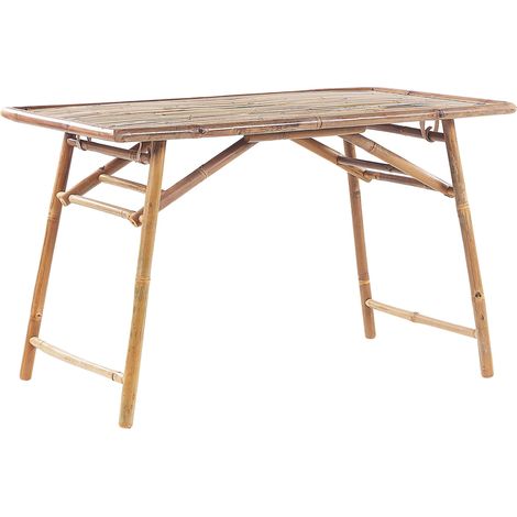 Tavolo da esterno pieghevole in bambù naturale 120 x 70 cm Molise