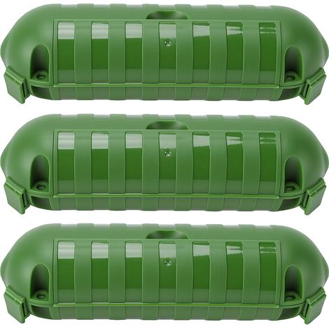 Boîtes de jonction étanches pour rallonges électriques extérieures, couvercles de sécurité avec fermetures étanches pour câbles d'éclairage, vert olive, lot de 3 (1/5)