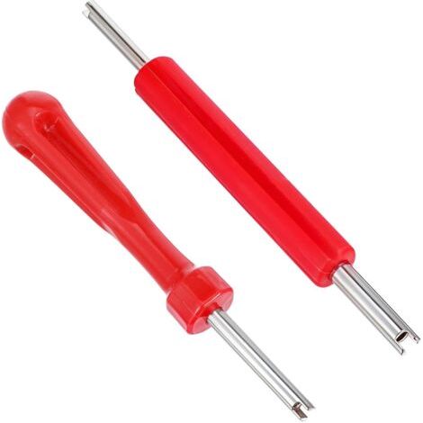 Set di 2 estrattori per valvole, estrattore per valvole a 2 lati, strumento per nucleo a 2 stili, estrattore per valvole di pneumatici, valvola per auto, chiave per riparazione pneumatici, cacciavite  (1/5)