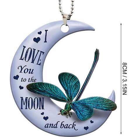 3er-Set Frosch-auf-Mond-Autoanhänger aus Acryl, Weihnachtsbaumschmuck, Weihnachtsdekoration, Geschenk (1/5)