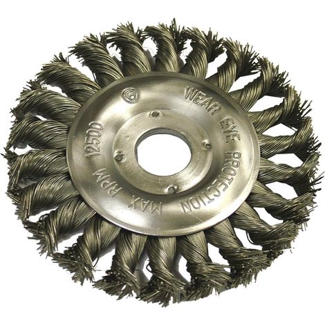 Faithfull WBCT125 - Spazzola circolare con setole metalliche, 125 x 12 x 22,2 mm, setole da 0,50 mm (1/2)